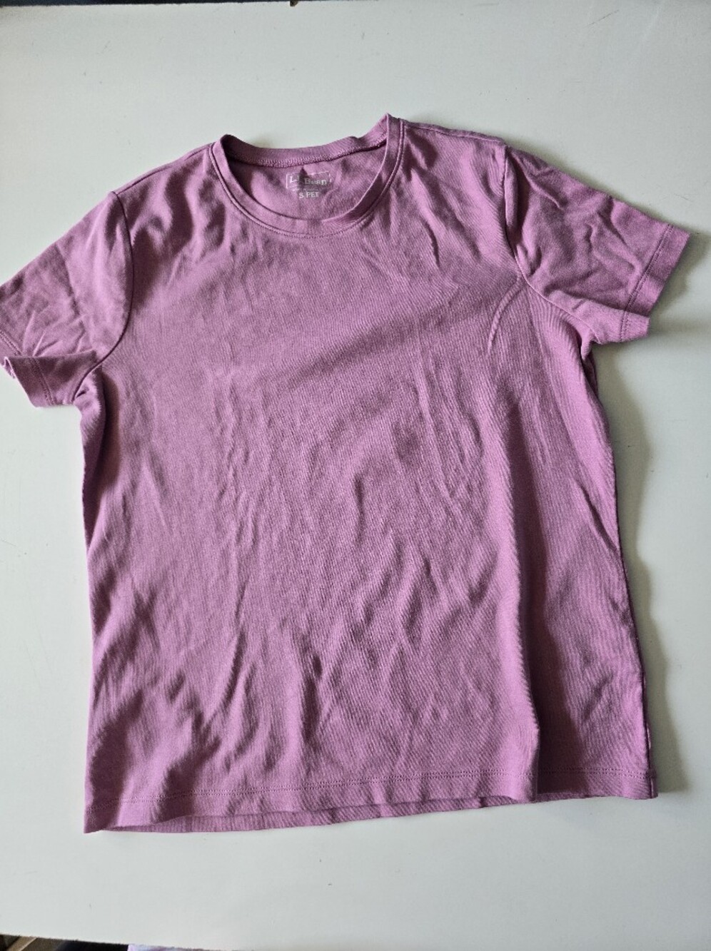 L.L. Bean S PET Womens Cotton Crew Tee in Iced Orchid Nwot